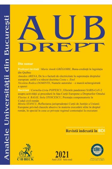 Analele Universității din București - Seria Drept, 2021